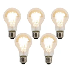 Set van 5 E27 dimbaar in kelvin LED lamp A60 goldline 8W 806 lm 2000-2700K