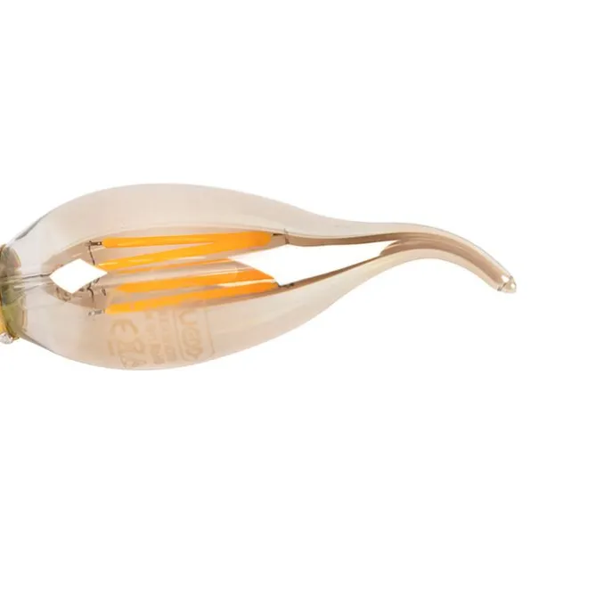 Set van 5 E14 dimbare LED filament tipkaarslamp 240V 3W 250 lm