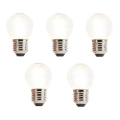 Set van 5 E27 dimbare LED filament kogellamp 3W 250 lm 2700K