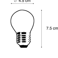 Set van 5 E27 dimbare LED filament kogellamp 3W 250 lm 2700K