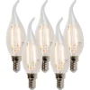 Set van 5 E14 dimbare LED filament tipkaars lampen 250lm 2700K
