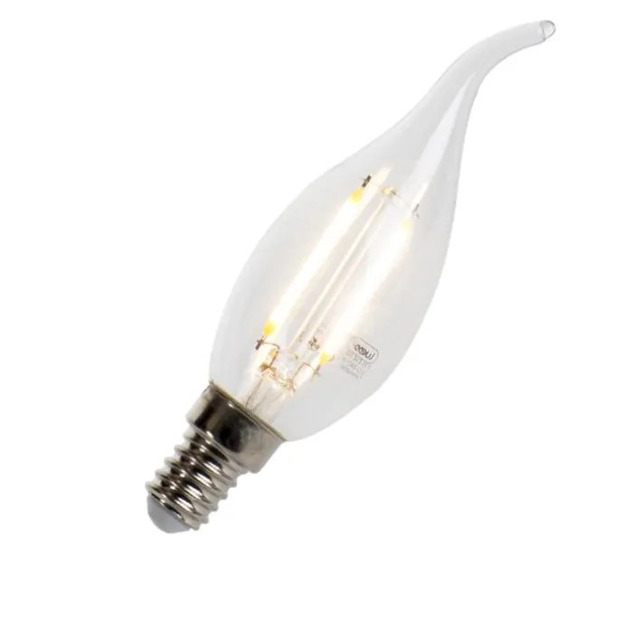 Set van 5 E14 dimbare LED filament tipkaars lampen 250lm 2700K