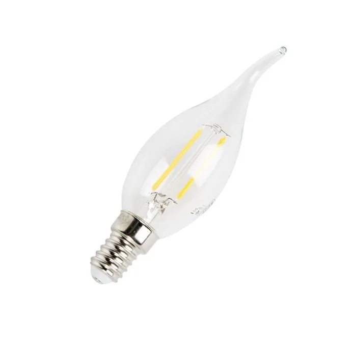 Set van 5 E14 dimbare LED filament tipkaars lampen 250lm 2700K
