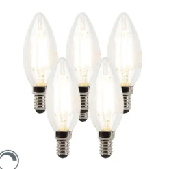 Set van 5 E14 dimbare LED kaarslampen B35 helder 3W 250 lm 2700K