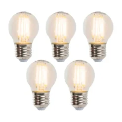 Set van 5 E27 dimbare LED kogellampen 5W 470 lm 2700K