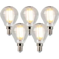 Set van 5 E14 dimbare LED kogellampen P45 5W 470 lm 2700K