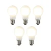 Set van 5 E27 dimbare LED lampen A60 mat 7W 806 lm 2700K