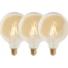Set van 3 E27 dimbare LED lampen G125 goud 5W 450 lm 2200K