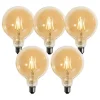 Set van 5 E27 dimbare LED lampen goud G125 4,9W 450 lm 2200K