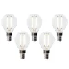 Set van 5 E14 dimbare LED lamp P45 helder glas 3W 250 lm 2700K