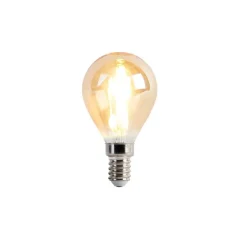 Set van 4 E14 dimbare LED lampen P45 goud 3,5W 330 lm 2100K