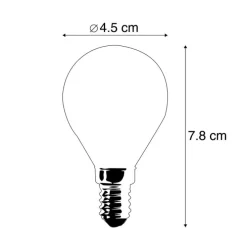 Set van 4 E14 dimbare LED lampen P45 goud 3,5W 330 lm 2100K