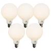 Set van 5 E27 dimbare LED lampen opaal G125 5W 450 lm 3000K