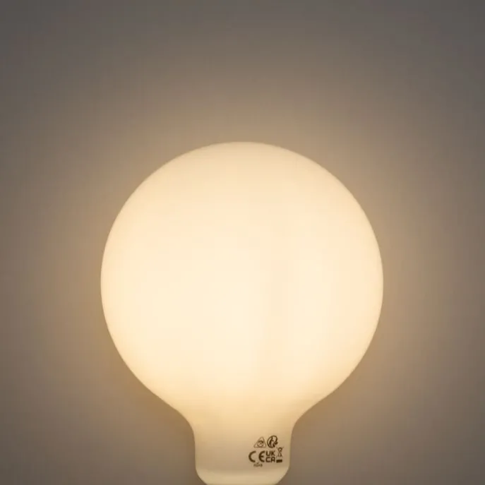 Set van 5 E27 dimbare LED lampen opaal G125 5W 450 lm 3000K