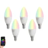 Set van 5 E14 dimbare LED lampen C37 opaal 4.9W 470 lm 2700-6500K