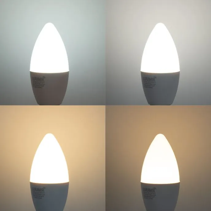 Set van 5 E14 dimbare LED lampen C37 opaal 4.9W 470 lm 2700-6500K