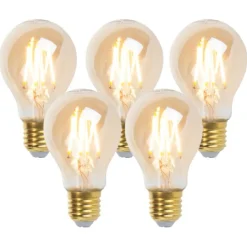 Set van 5 E27 dimbare LED lampen goldline 5W 380 lm 2200K