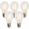 Set van 5 E27 dimbare LED lampen A60 5W 470 lm 2700K