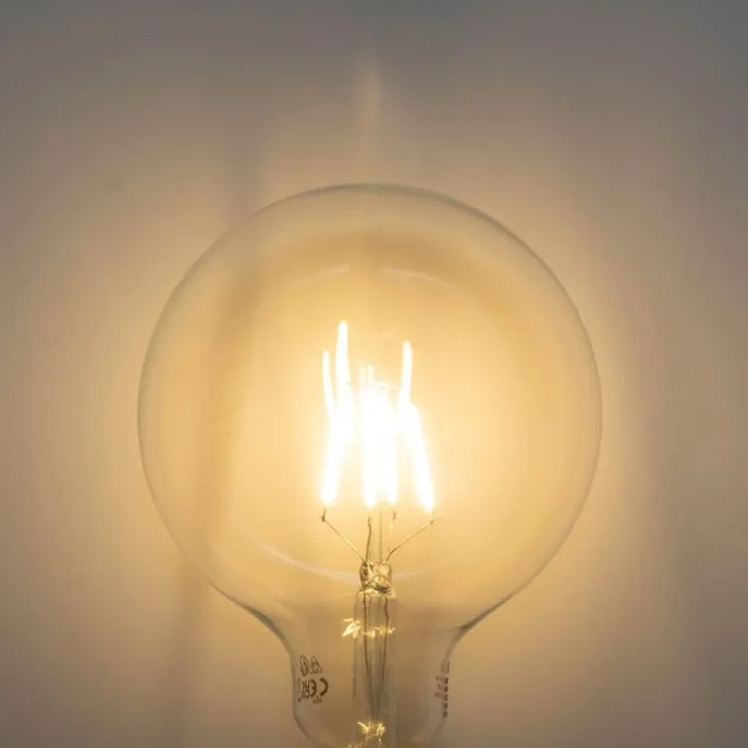 Set van 5 E27 dimbare LED lampen spiraal filament G125 4W 270 lm 2700K