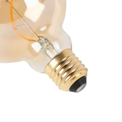 Set van 5 E27 dimbare LED lampen spiraal G95 goud 4W 270 lm 2100K