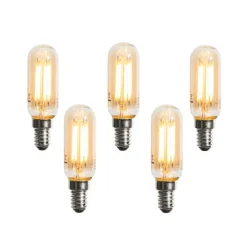 Set van 5 E14 dimbare LED lampen goud T25 4W 300 lm 2200K