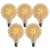 Set van 5 E27 dimbare LED lampen spiraal filament goud G125 4W 270 lm 2200K