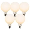 Set van 5 E27 dimbare LED lamp opaal G125 5W 450 lm 2200K