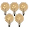 Set van 5 E27 dimbare LED lampen spiraal filament goud G125 4W 270 lm 2700K