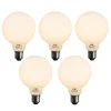 Set van 5 E27 dimbare LED lamp opaal G95 5W 450 lm 2200K