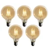 Set van 5 E27 dimbare LED lamp G95 5W 450 lm 2700K