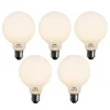Set van 5 E27 dimbare LED lamp opaal G95 5W 450 lm 2700K