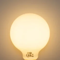 Set van 5 E27 dimbare LED lamp opaal G95 5W 450 lm 2700K