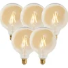 Set van 5 E27 dimbare LED lampen G125 goud 5W 450 lm 2200K