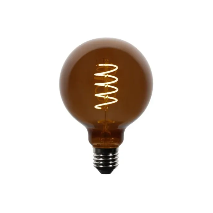 Set van 5 E27 dimbare LED lampen G95 bruin 4W 120 lm 1800K