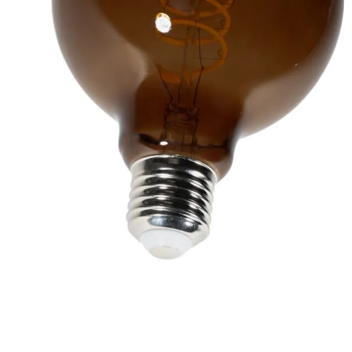 Set van 5 E27 dimbare LED lampen G95 bruin 4W 120 lm 1800K