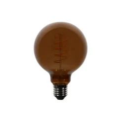 Set van 5 E27 dimbare LED lampen G95 bruin 4W 120 lm 1800K