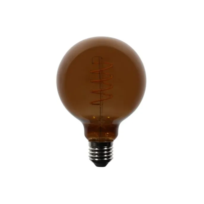 Set van 5 E27 dimbare LED lampen G95 bruin 4W 120 lm 1800K