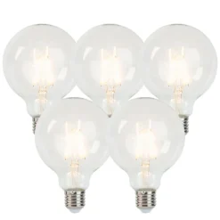 Set van 5 E27 dimbare LED lampen G95 5W 470 lm 2700K