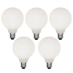 Set van 5 E27 dimbare LED lamp G95 mat 4W 430 lm 2200-4000K