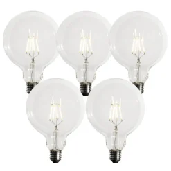 Set van 5 E27 dimbare LED lampen G125 5W 450 lm 3000K