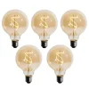 Set van 5 E27 dimbare LED spiraal filament G95 4W 270 lm 2200K