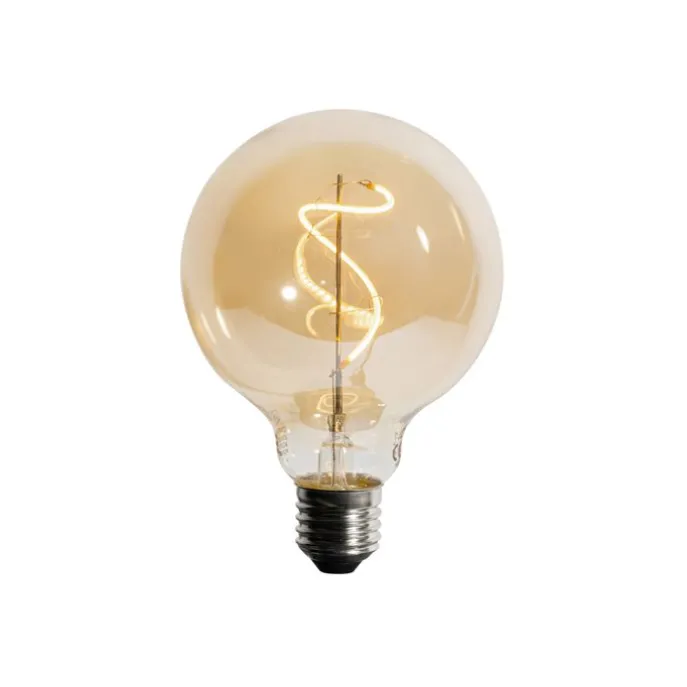 Set van 5 E27 dimbare LED spiraal filament G95 4W 270 lm 2200K