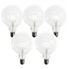 Set van 5 E27 dimbare LED spiraal filament G125 5W 450 lm 2200K