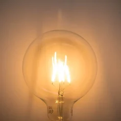 Set van 5 E27 dimbare LED spiraal filament G125 5W 450 lm 2200K