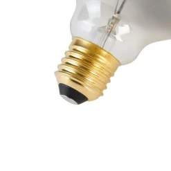 Set van 5 E27 dimbare LED spiraal filament lamp G95 smoke 3W 95 lm 1800K