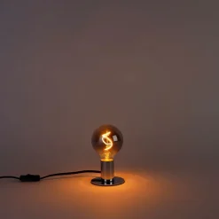 Set van 5 E27 dimbare LED spiraal filament lamp G95 smoke 3W 95 lm 1800K