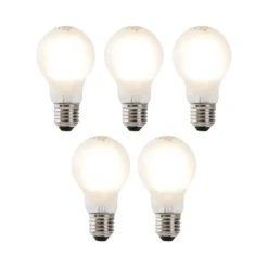 Set van 5 E27 LED filament lampen A60 mat glas 4W 450 lm 2700K