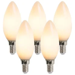 Set van 5 E14 LED kaarslampen B35 2W 180 lm 2350K
