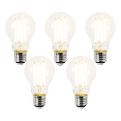 Set van 5 E27 LED lamp A60 helder 3,8W 806 lm 2700K