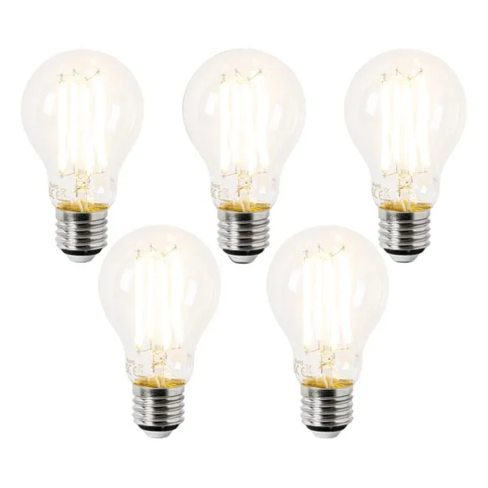 Set van 5 E27 LED lamp A60 helder 3,8W 806 lm 2700K
